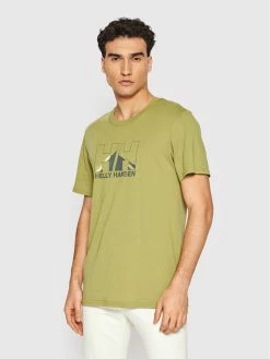 Κουπόνι 🤩 Helly Hansen Άνδρες T-shirts T-Shirt Nord Graphic 62978 Πράσινο Regular Fit 😍